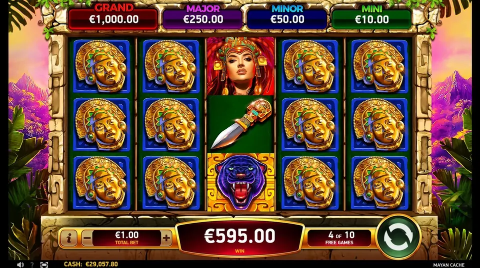 Mayan Cache free spins — 243 ways and expanding wild